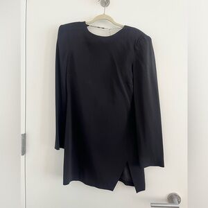 Mango Black padded shoulder mini dress NWT Size M
